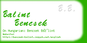 balint bencsek business card